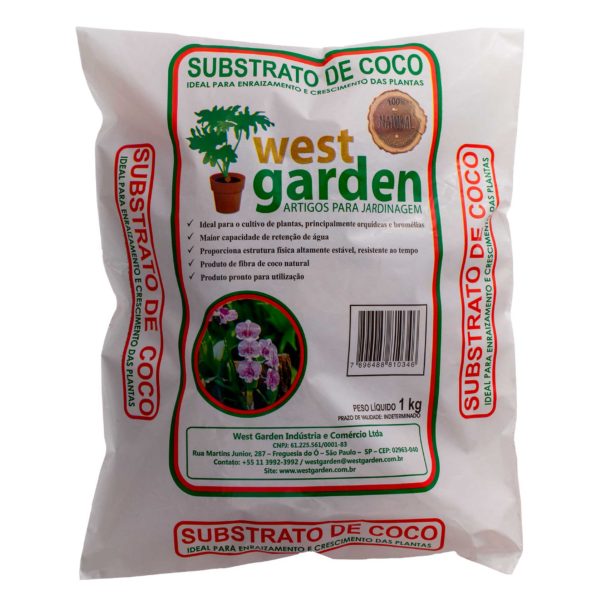 SUBSTRATO DE COCO 01 kg PREMIUM WEST GARDEN