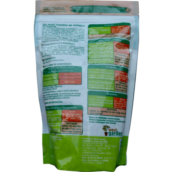 ALGA NUTRI NUTRIÇÃO ORGÂNICA GRANULADO WEST GARDEN 500g - Imagem 3