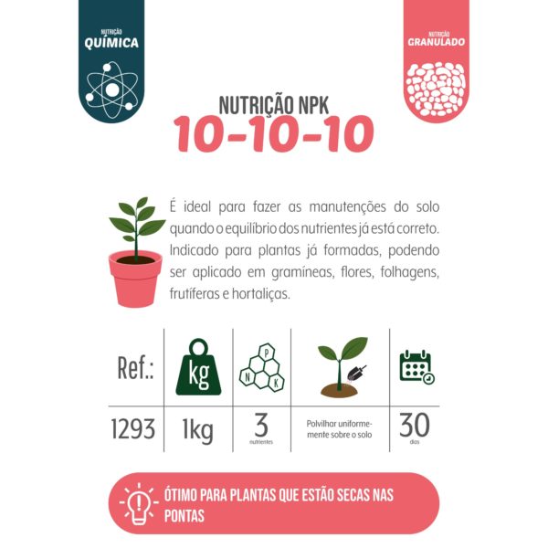 10 10 10 NUTRIÇÃO GRANULADO PREMIUM WEST GARDEN 01 kg - Imagem 4