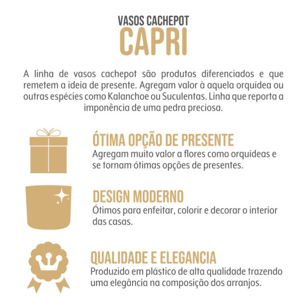 Vaso Cachepot Capri 14x13cm - Imagem 3