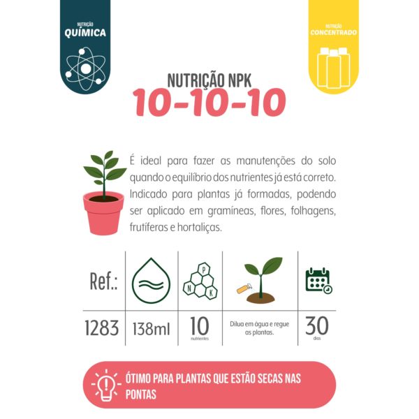 10 10 10 NUTRIÇÃO CONCENTRADA PREMIUM WEST GARDEN 138ml - Imagem 4
