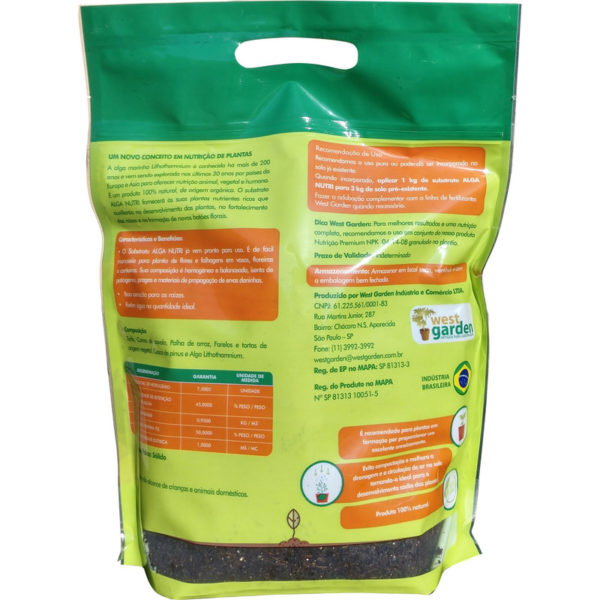 ALGA NUTRI SUBSTRATO ORGÂNICO WEST GARDEN 2 kg - Imagem 3