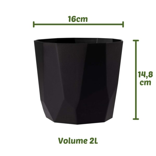 Vaso Cachepot Diamante 16x15cm - Imagem 3