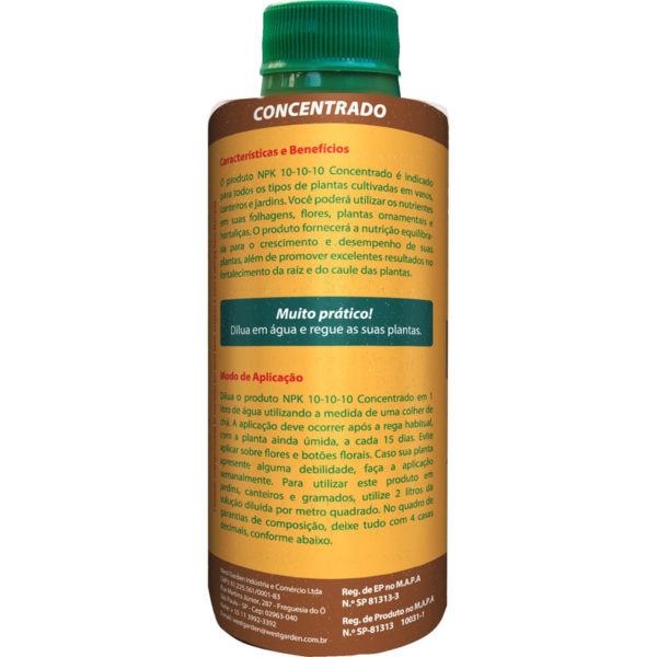 10 10 10 NUTRIÇÃO CONCENTRADA PREMIUM WEST GARDEN 138ml - Imagem 3