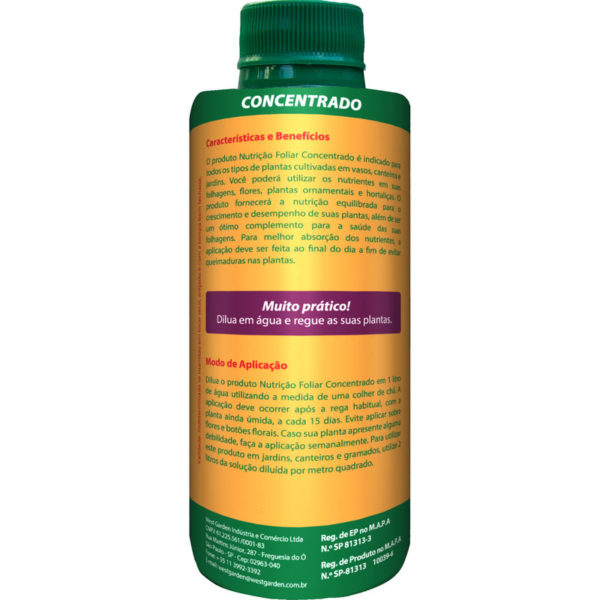 FOLIAR NUTRIÇÃO CONCENTRADA PREMIUM WEST GARDEN 138ml - Imagem 3