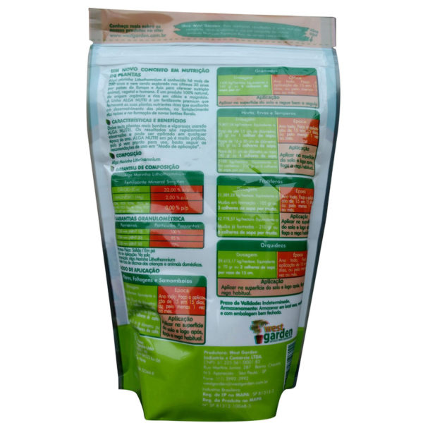 ALGA NUTRI NUTRIÇÃO ORGÂNICA FARELADO WEST GARDEN 500g - Imagem 3