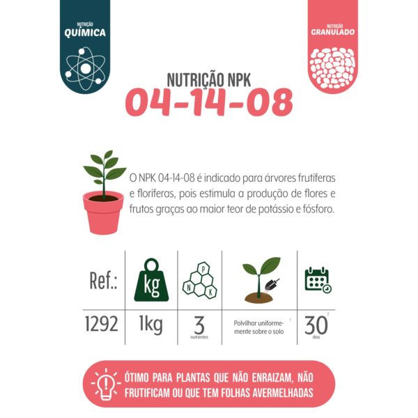 04 14 08 NUTRIÇÃO GRANULADO PREMIUM WEST GARDEN 01 kg - Imagem 4