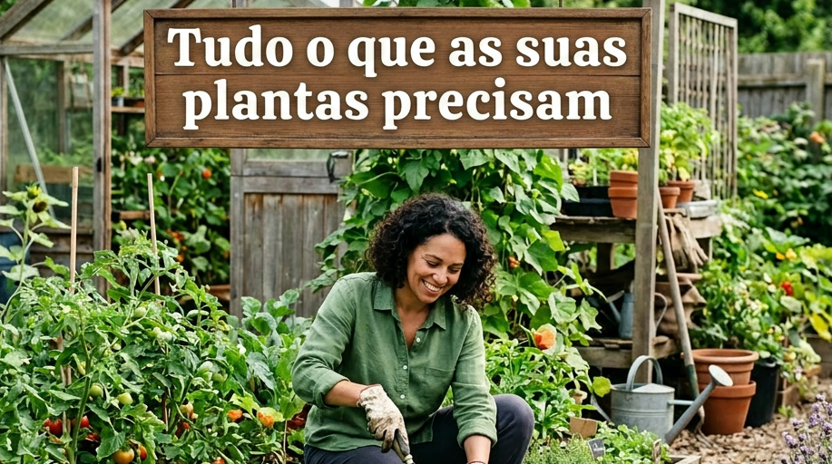 Replace text with “Tudo o que as suas plantas precisam”